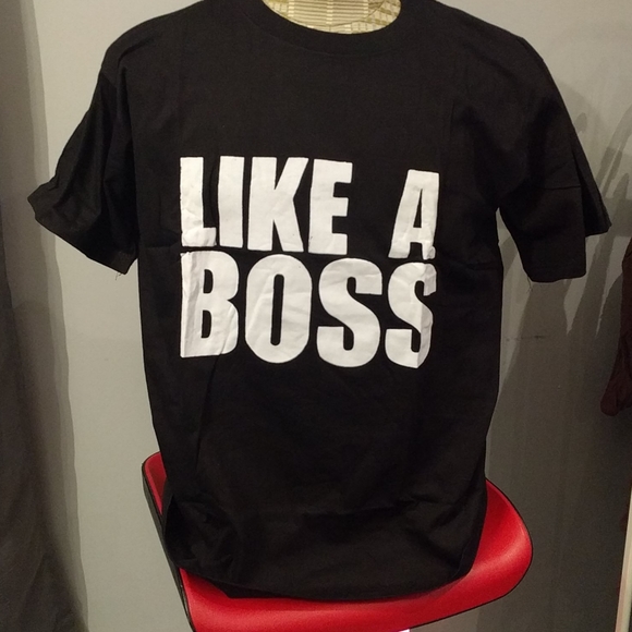 T  shirt black 100 % cotton "Like a boss" - Picture 1 of 4